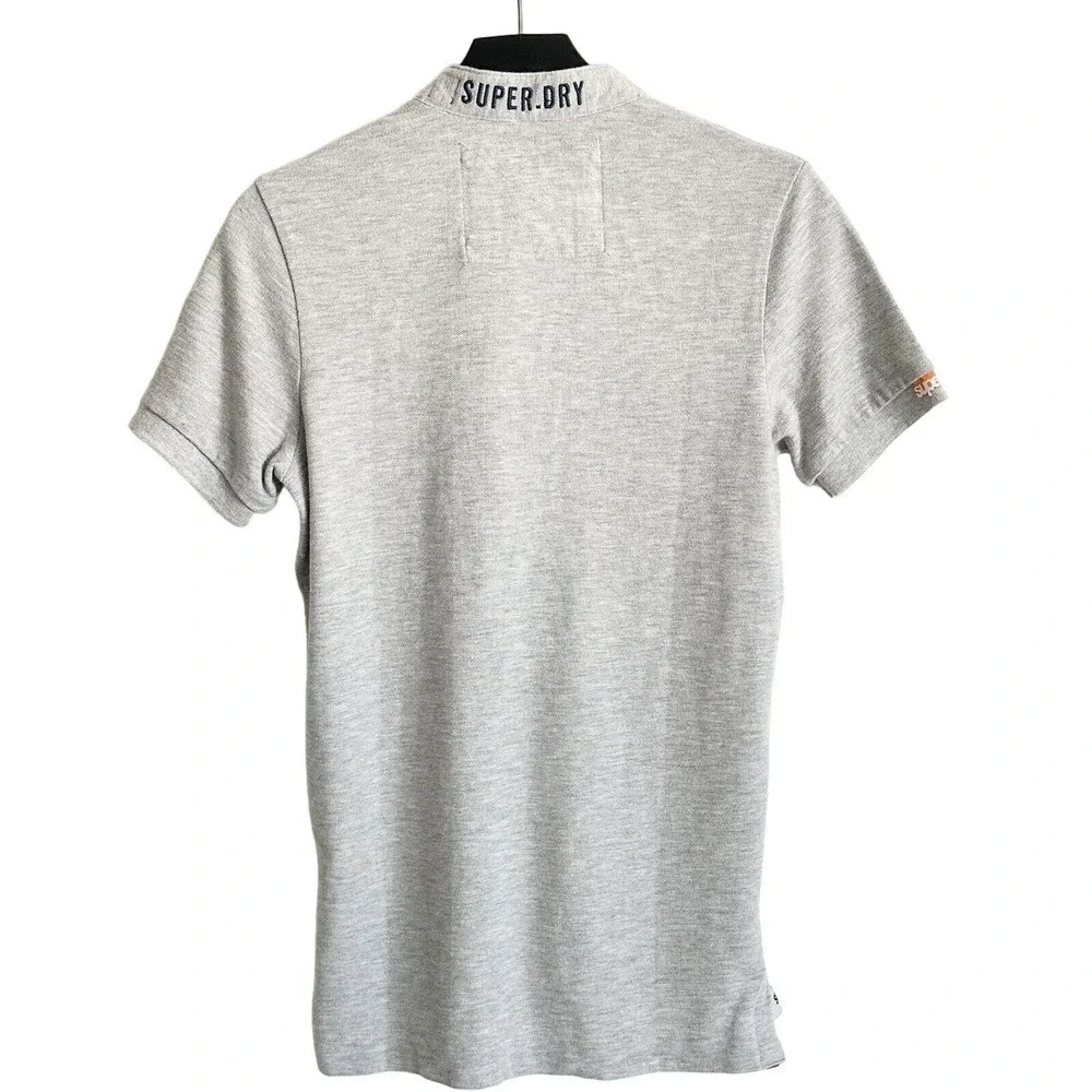 Superdry Men's 1 Japan Gray Crewneck Short Sleeve Polo Shirt Size S NWT $60 - Picture 2 of 5